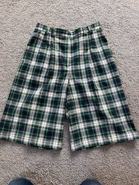 VINTAGE GARDEUR TARTAN PLAID BERMUDA SHORTS DESIGNED IN GERMANY NWOT WOMENS 10